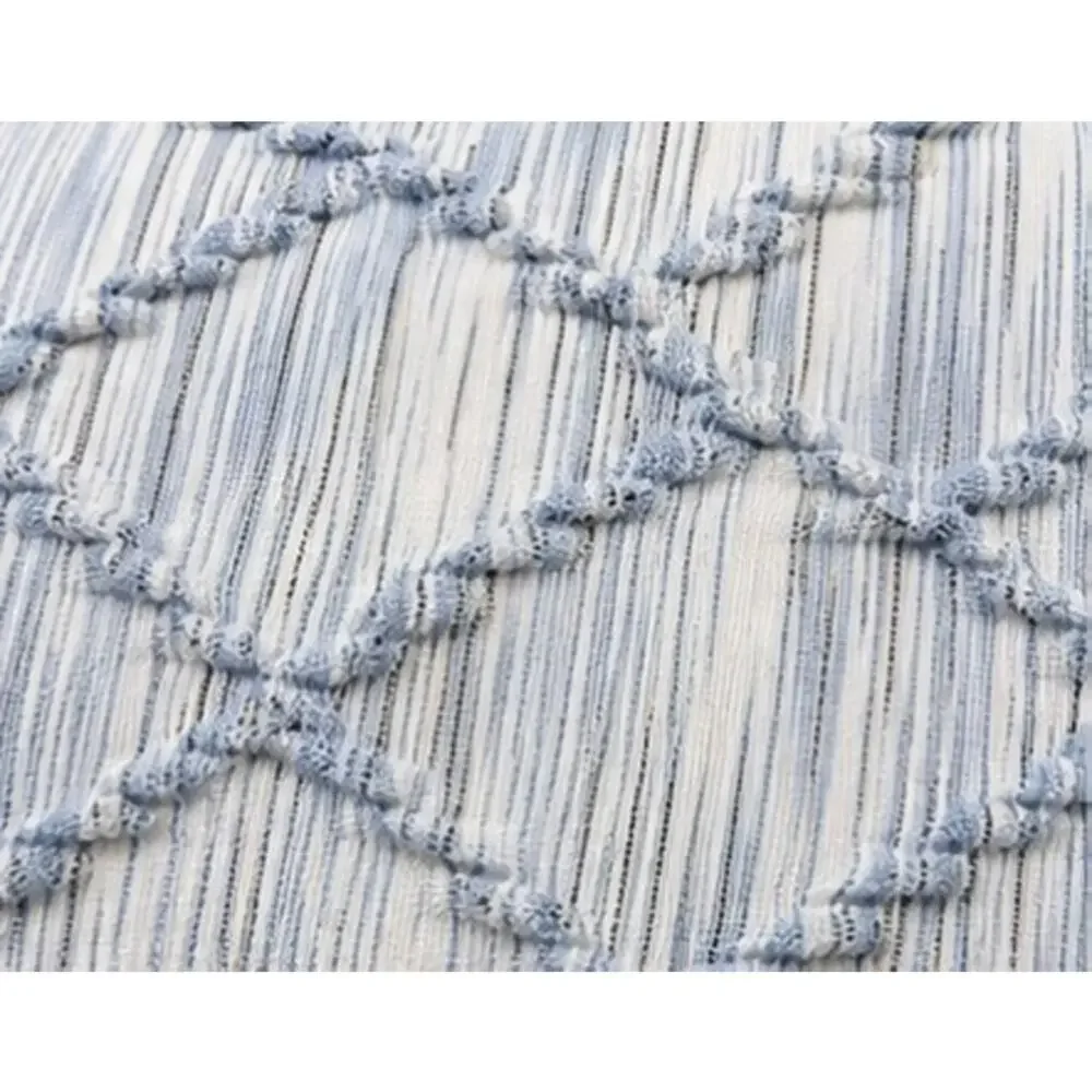 Jennifer Adams Queen 3-Piece Comforter Set – Blue & White Textured